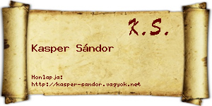 Kasper Sándor névjegykártya
