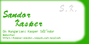 sandor kasper business card